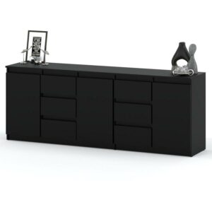 Modern dressoir zwart 200 cm, elegant in woonkamer